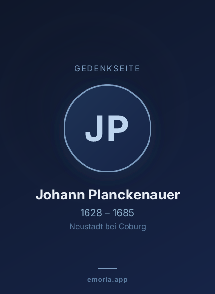 Gedenkportrait von Johann Planckenauer