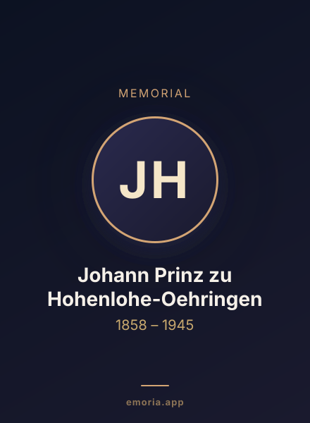 Memorial portrait of Johann Prinz zu Hohenlohe-Oehringen