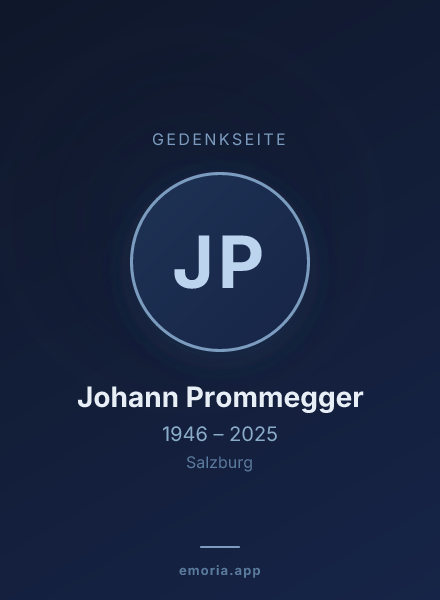 Gedenkportrait von Johann Prommegger