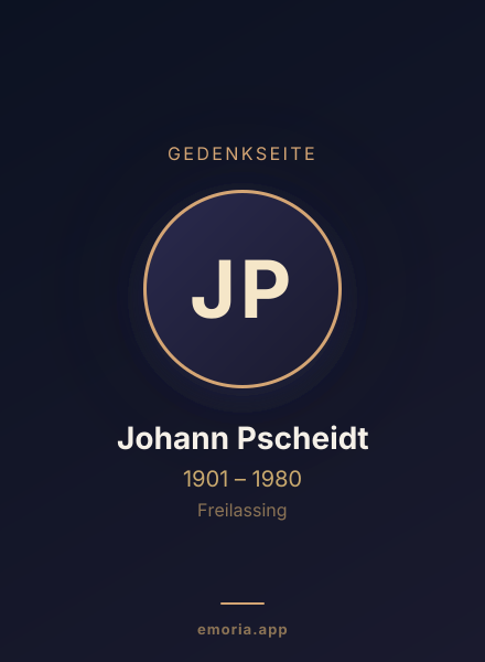 Gedenkportrait von Johann Pscheidt