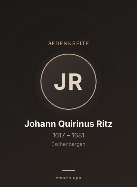 Gedenkportrait von Johann Quirinus Ritz