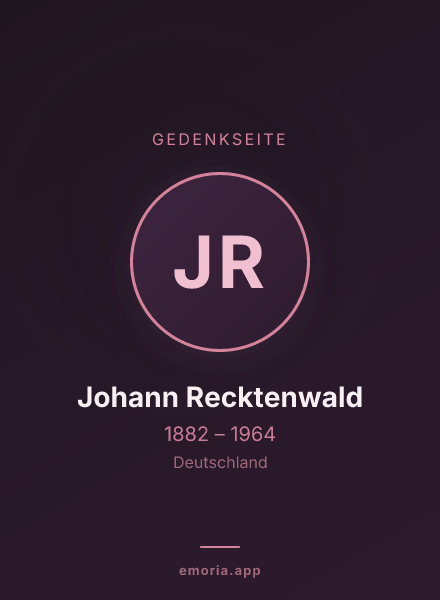 Gedenkportrait von Johann Recktenwald
