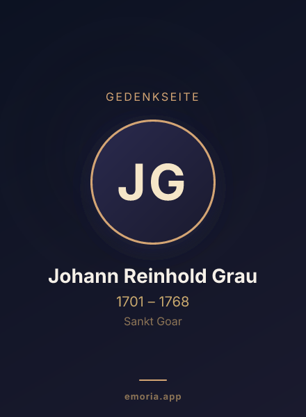Gedenkportrait von Johann Reinhold Grau