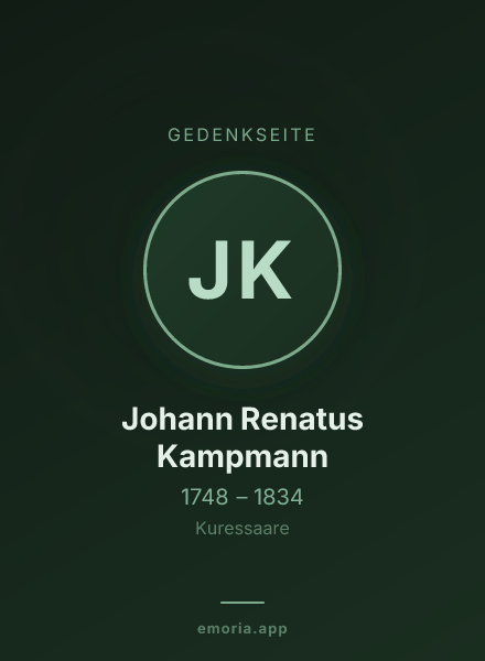 Gedenkportrait von Johann Renatus Kampmann