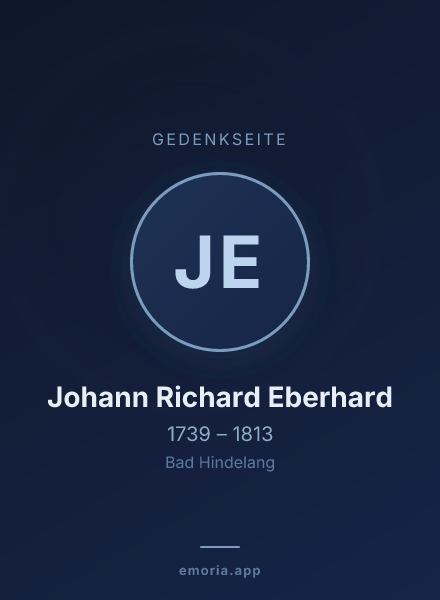 Gedenkportrait von Johann Richard Eberhard