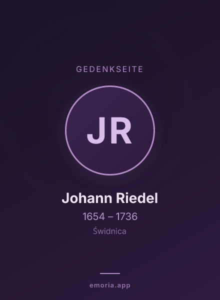 Gedenkportrait von Johann Riedel