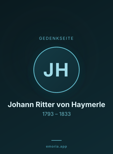Gedenkportrait von Johann Ritter von Haymerle