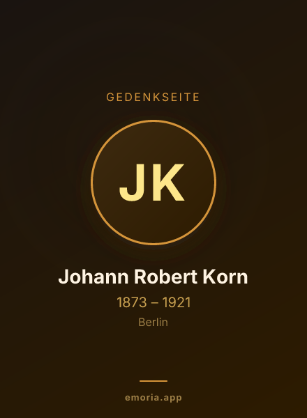 Gedenkportrait von Johann Robert Korn