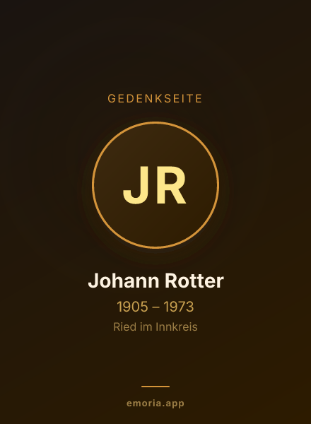 Gedenkportrait von Johann Rotter