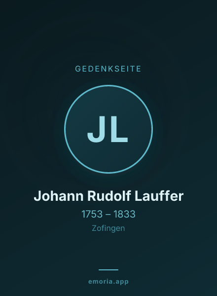 Gedenkportrait von Johann Rudolf Lauffer