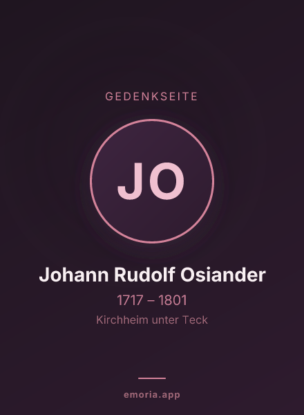 Gedenkportrait von Johann Rudolf Osiander