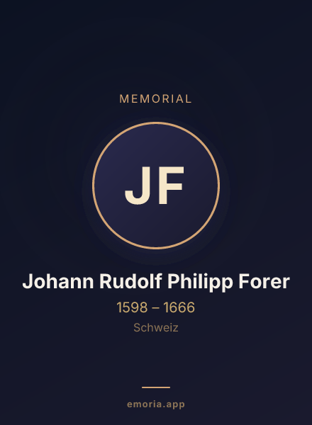 Memorial portrait of Johann Rudolf Philipp Forer