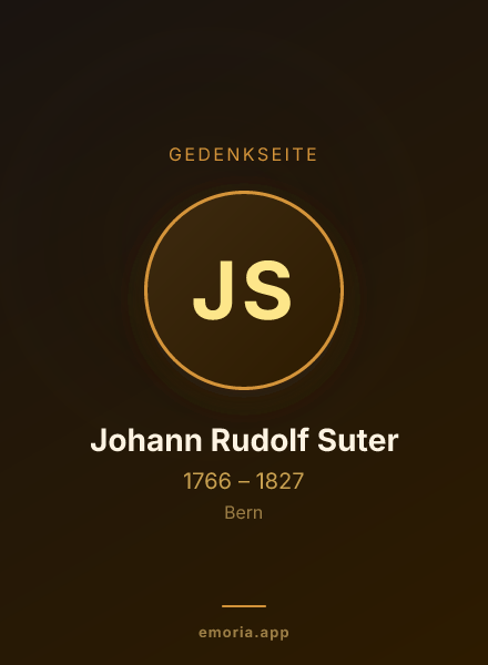Gedenkportrait von Johann Rudolf Suter