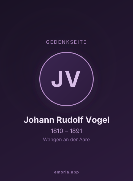 Gedenkportrait von Johann Rudolf Vogel
