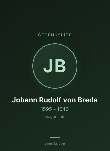 Gedenkportrait von Johann Rudolf von Breda
