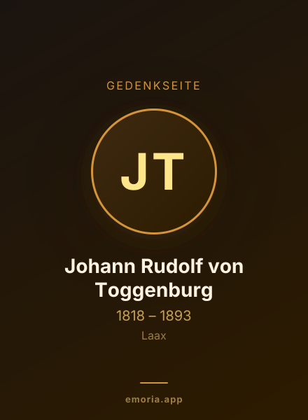 Gedenkportrait von Johann Rudolf von Toggenburg
