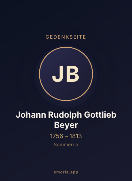 Gedenkportrait von Johann Rudolph Gottlieb Beyer