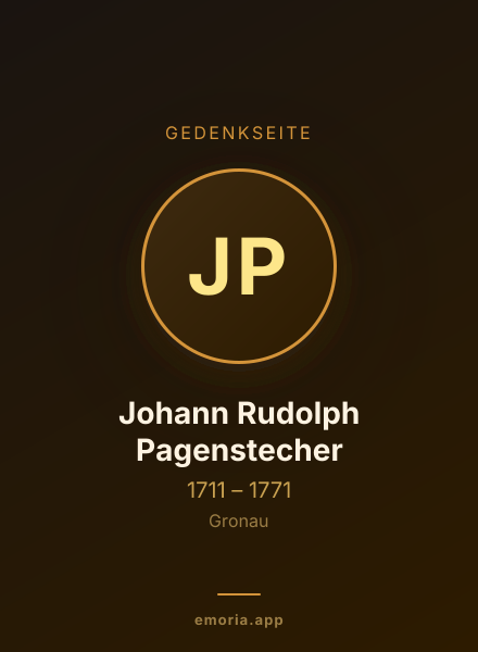 Gedenkportrait von Johann Rudolph Pagenstecher