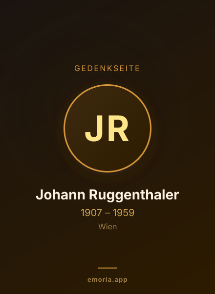 Gedenkportrait von Johann Ruggenthaler