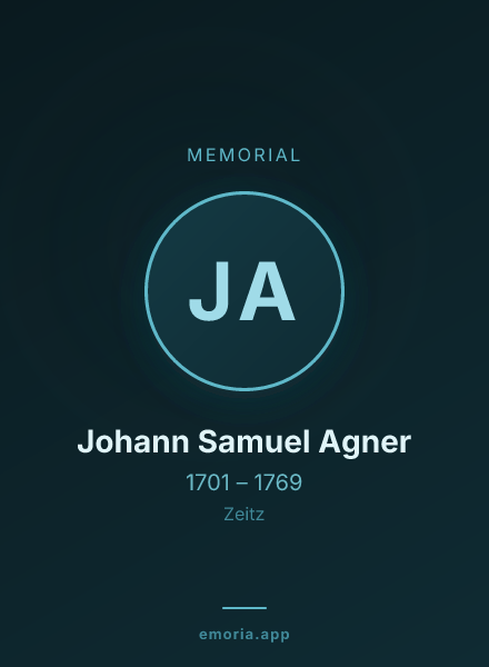 Memorial portrait of Johann Samuel Agner