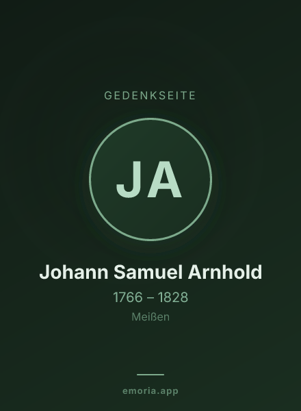 Gedenkportrait von Johann Samuel Arnhold