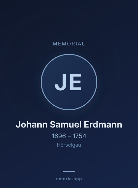 Memorial portrait of Johann Samuel Erdmann