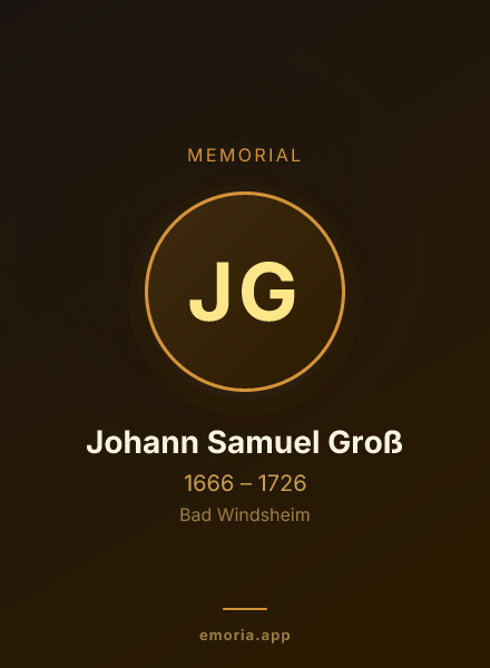 Memorial portrait of Johann Samuel Groß