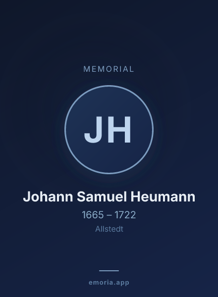 Memorial portrait of Johann Samuel Heumann