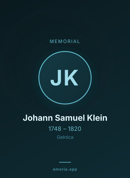 Memorial portrait of Johann Samuel Klein