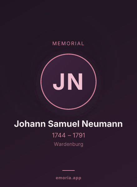 Memorial portrait of Johann Samuel Neumann