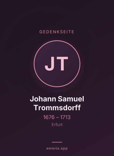 Gedenkportrait von Johann Samuel Trommsdorff