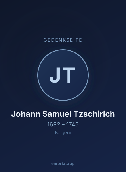Gedenkportrait von Johann Samuel Tzschirich