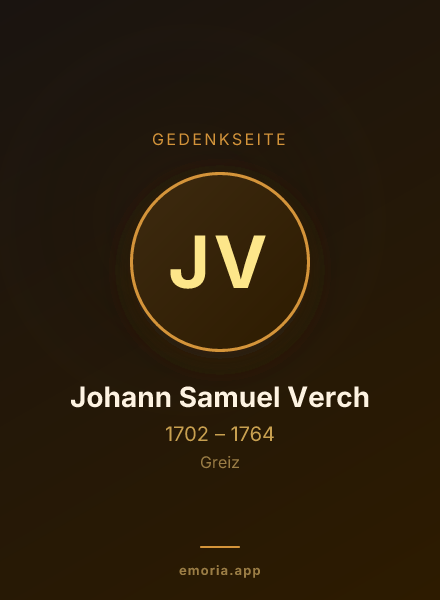 Gedenkportrait von Johann Samuel Verch