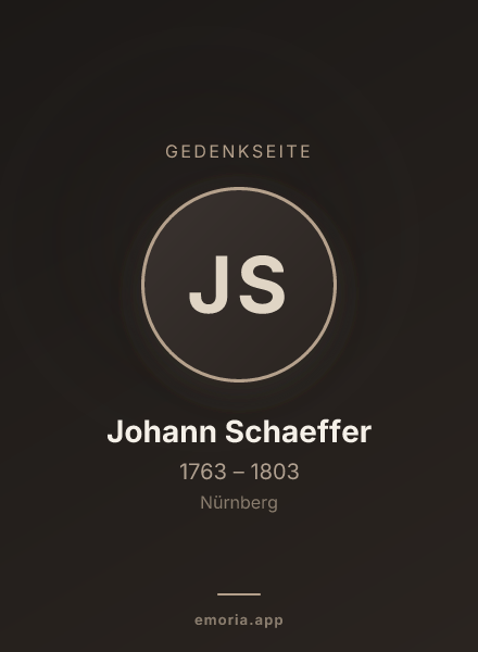 Gedenkportrait von Johann Schaeffer