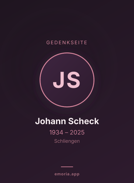 Gedenkportrait von Johann Scheck