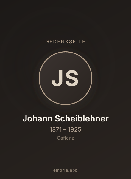 Gedenkportrait von Johann Scheiblehner