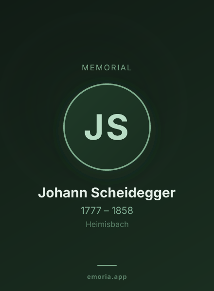 Memorial portrait of Johann Scheidegger