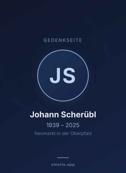 Gedenkportrait von Johann Scherübl