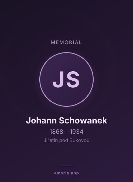 Memorial portrait of Johann Schowanek