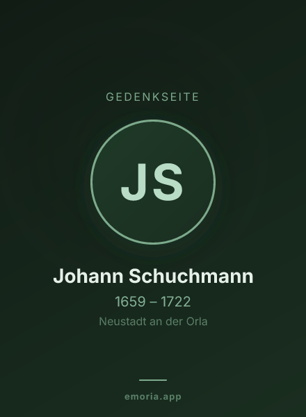 Gedenkportrait von Johann Schuchmann