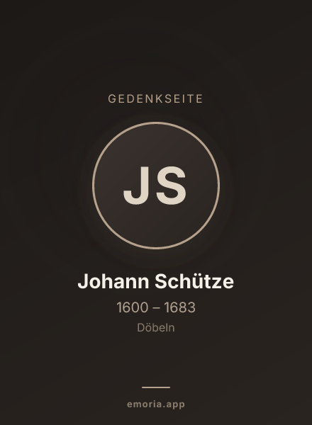 Gedenkportrait von Johann Schütze