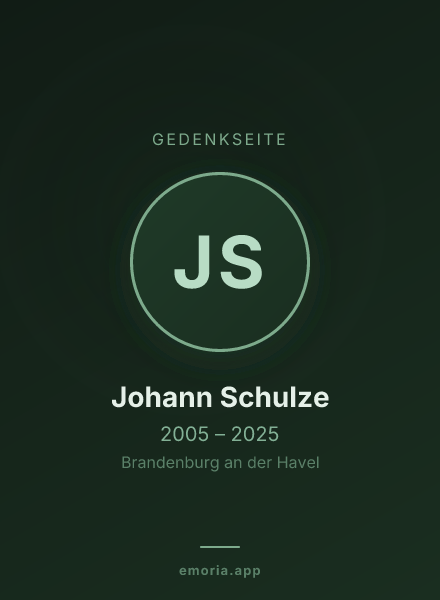 Gedenkportrait von Johann Schulze