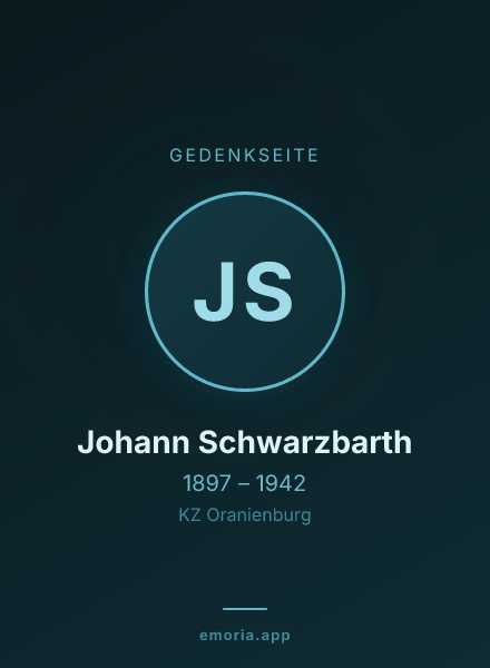 Gedenkportrait von Johann Schwarzbarth