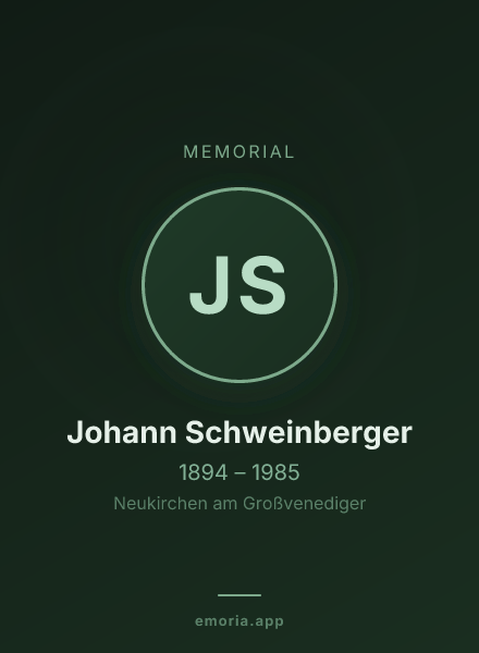 Memorial portrait of Johann Schweinberger