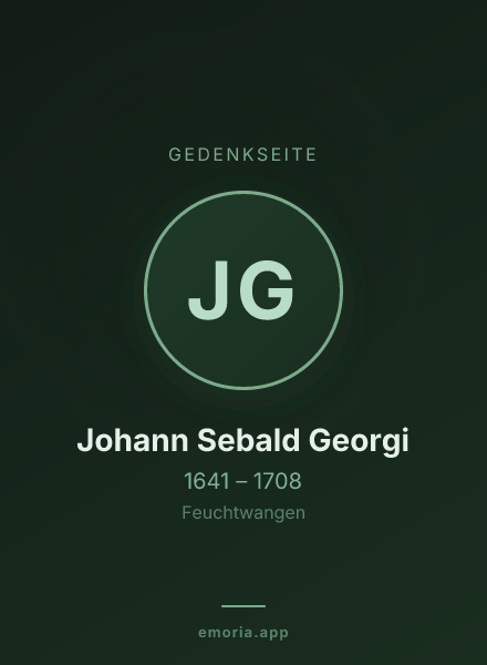 Gedenkportrait von Johann Sebald Georgi