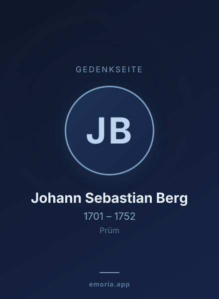 Gedenkportrait von Johann Sebastian Berg