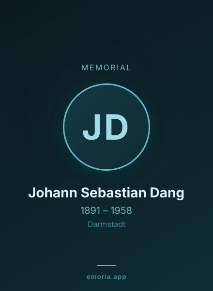 Memorial portrait of Johann Sebastian Dang