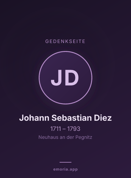 Gedenkportrait von Johann Sebastian Diez