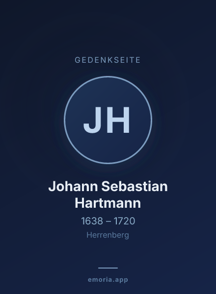 Gedenkportrait von Johann Sebastian Hartmann
