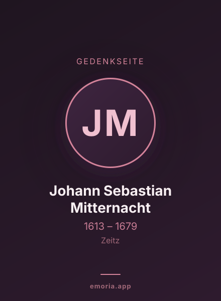 Gedenkportrait von Johann Sebastian Mitternacht